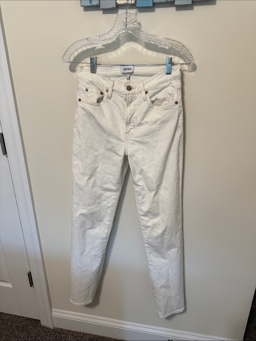 Pistola Women’s Off-White Colored Straight-Leg High-Rise Jeans / Size 25